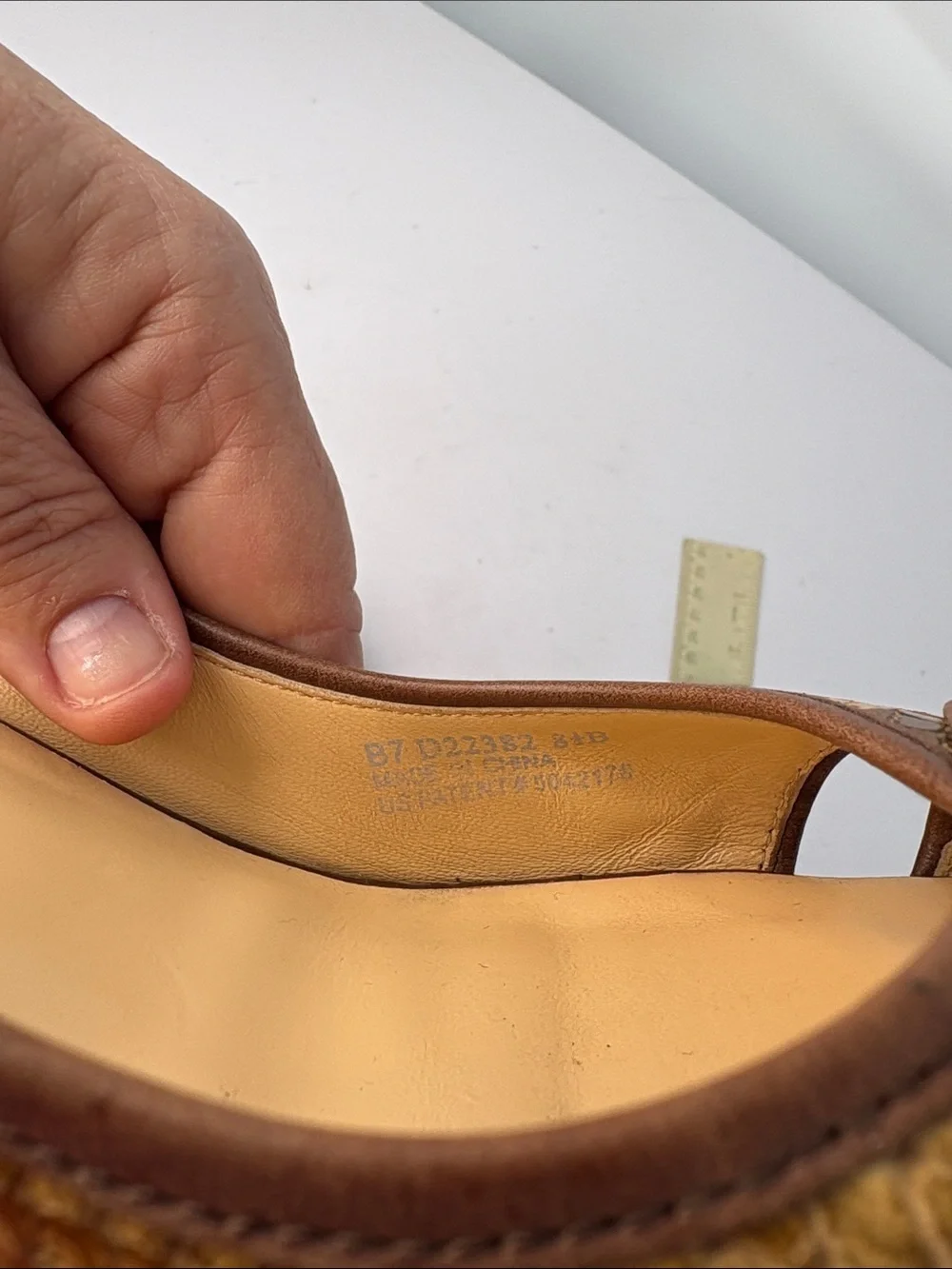 🐈‍⬛ Cole Haan Brown Snake-Texture Slingback wood look Wedge Sandals